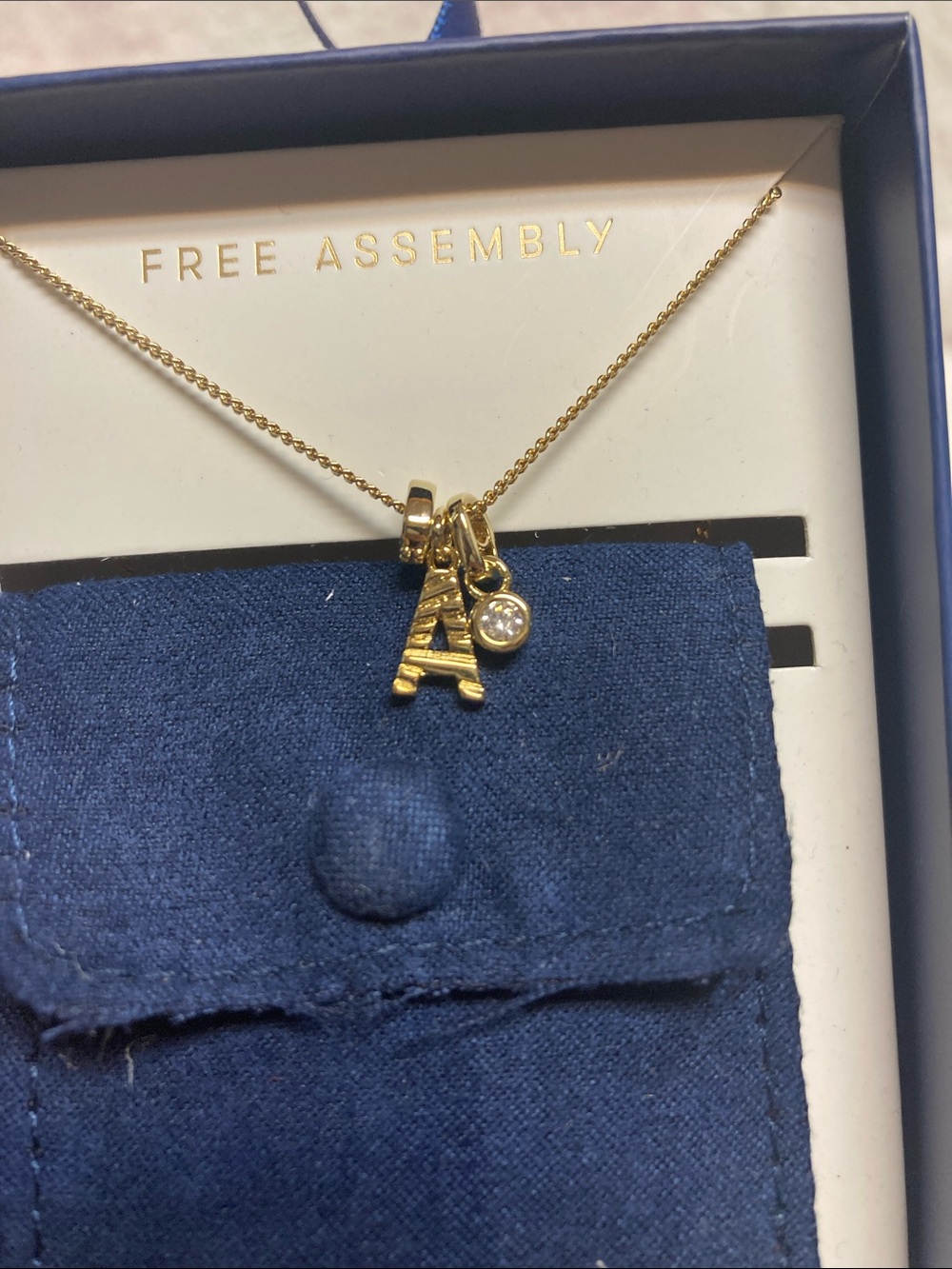 Free Assembly “A” Pendant Necklace - Gold - Picture 4 of 5